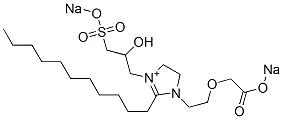 1-[2-[(Sodiooxycarbonyl)methoxy]ethyl]-4,5-dihydro-3-[2-hydroxy-3-(sodiosulfo)propyl]-2-undecyl-1H-imidazol-3-ium Struktur