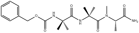 benzyloxycarbonyl alpha-aminoisobutyryl-alpha-aminoisobutyryl-N-methylalaninamide Struktur