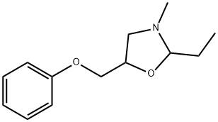 Oxazolidine, 2-ethyl-3-methyl-5-(phenoxymethyl)- (9CI) Struktur