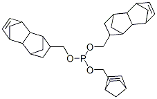 bicyclo[2.2.1]hept-5-en-2-ylmethyl bis[(1,2,3,4,4a,5,8,8a-octahydro-1,4:5,8-dimethanonaphthalen-2-yl)methyl] phosphite Struktur