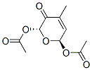 2H-Pyran-3(6H)-one, 2-(acetyloxy)-6-(acetyloxy)methyl-, (2R-trans)- Struktur