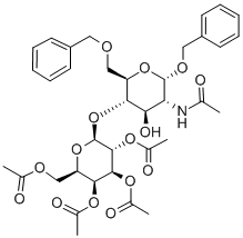 1-Benzyl 2-Acetamido-6-O-benzyl-4-(2,3,4,6-tetra-O-acetyl-b-D-galactopyranosyl)-2-deoxy-a-D-glucopyranoside Struktur