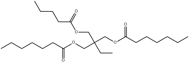 Bis(heptanoic acid)2-ethyl-2-[[(1-oxopentyl)oxy]methyl]-1,3-propanediyl ester Struktur