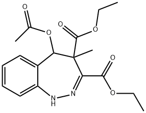 5-Acetyloxy-4,5-dihydro-4-methyl-1H-1,2-benzodiazepine-3,4-dicarboxylic acid diethyl ester Struktur