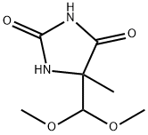 5-(dimethoxymethyl)-5-methyl-imidazolidine-2,4-dione Struktur