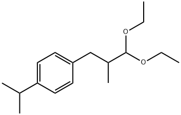 1-(3,3-diethoxy-2-methylpropyl)-4-(isopropyl)benzene Struktur