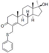 17beta-hydroxy-17-methyl-4-[(phenylthio)methyl]androst-4-ene-3-one Struktur