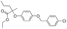 ethyl 2-[4-[(4-chlorophenyl)methoxy]phenoxy]-2-methyl-pentanoate Struktur