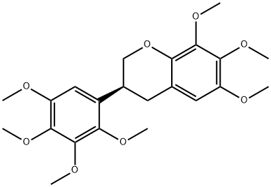 (S)-3,4-Dihydro-6,7,8-trimethoxy-3-(2,3,4,5-tetramethoxyphenyl)-2H-1-benzopyran Struktur