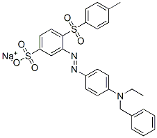 sodium 3-[[4-[ethyl(phenylmethyl)amino]phenyl]azo]-4-[(4-methylphenyl)sulphonyl]benzenesulphonate Struktur