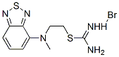 2-(8-thia-7,9-diazabicyclo[4.3.0]nona-2,4,6,9-tetraen-2-ylmethylamino) ethylsulfanylmethanimidamide hydrobromide Struktur