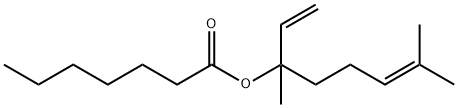 1,5-dimethyl-1-vinylhex-4-enyl heptanoate Struktur