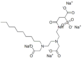 4-[[2-[(Carboxymethyl)[2-[(carboxymethyl)decylamino]ethyl]amino]ethyl]amino]-4-oxo-2-sulfobutanoic acid tetrasodium salt Struktur