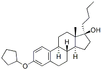 17 alpha-n-butylestradiol-3-cyclopentyl ether Struktur