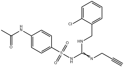 Acetamide, N-(4-((((((2-chlorophenyl)methyl)amino)(2-propynylamino)met hylene)amino)sulfonyl)phenyl)- Struktur