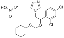 1-(2-((Cyclohexylthio)methoxy)-2-(2,4-dichlorophenyl)ethyl)-1H-imidazo le mononitrate Struktur