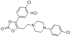 4-(4-Chlorophenyl)-5-(2-(4-(4-chlorophenyl)-1-piperazinyl)ethyl)-1,3-d ioxol-2-one HCl Struktur