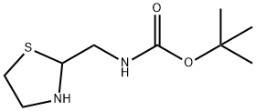 Carbamic acid, (2-thiazolidinylmethyl)-, 1,1-dimethylethyl ester (9CI) Struktur