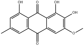 6-Methoxy-3-methyl-1,7,8-trihydroxy-9,10-anthraquinone Struktur