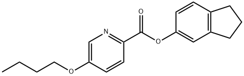 2,3-dihydro-1H-inden-5-yl 5-butoxypyridine-2-carboxylate Struktur