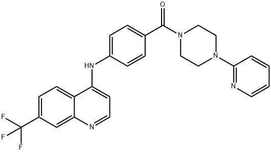 1-(2-Pyridinyl)-4-(4-((7-(trifluoromethyl)-4-quinolinyl)amino)benzoyl) piperazine Struktur