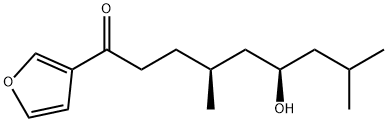 (-)-1-(3-Furanyl)-6-hydroxy-4,8-dimethyl-1-nonanone Struktur