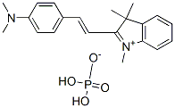 2-[2-[4-(dimethylamino)phenyl]vinyl]-1,3,3-trimethyl-3H-indolium dihydrogen phosphate Struktur