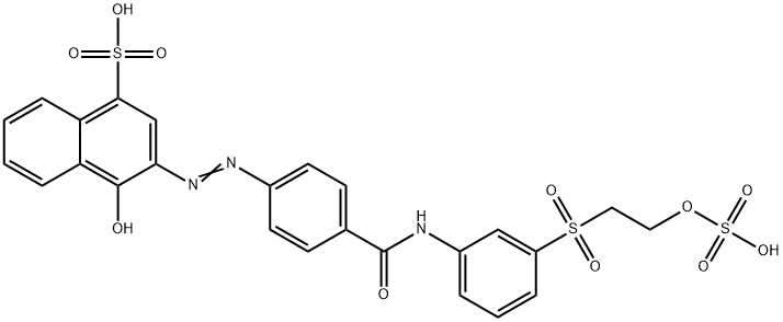 4-Hydroxy-3-[[4-[[[3-[[2-(sulfooxy)ethyl]sulfonyl]phenyl]amino]carbonyl]phenyl]azo]-1-naphthalenesulfonic acid Struktur