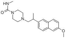 4-(2-(6-Methoxy-2-naphthalenyl)propyl)-N-methyl-1-piperazinecarboxamid e Struktur