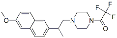 2,2,2-trifluoro-1-[4-[2-(6-methoxynaphthalen-2-yl)propyl]piperazin-1-y l]ethanone Struktur