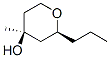 2H-Pyran-4-ol, tetrahydro-4-methyl-2-propyl-, (2S,4S)- (9CI) Struktur