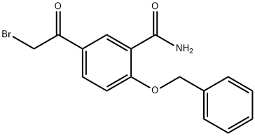 5-(bromoacetyl)-2-(phenylmethoxy)benzamide Struktur