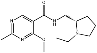 N-[[(2S)-1-ethylpyrrolidin-2-yl]methyl]-4-methoxy-2-methyl-pyrimidine- 5-carboxamide Struktur