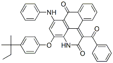 1-Benzoyl-4-[4-(1,1-dimethylpropyl)phenoxy]-6-(phenylamino)-3H-dibenz[f,ij]isoquinoline-2,7-dione Struktur