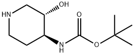 Carbamic acid, [(3S,4S)-3-hydroxy-4-piperidinyl]-, 1,1-dimethylethyl ester (9CI) Structure