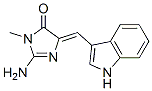 4H-Imidazol-4-one,  2-amino-3,5-dihydro-5-(1H-indol-3-ylmethylene)-3-methyl- Struktur