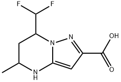 7-(difluoromethyl)-5-methyl-4,5,6,7-tetrahydropyrazolo[1,5-a]pyrimidine-2-carboxylic acid Struktur