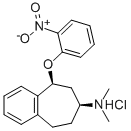 cis-N,N-Dimethyl-5-((2-nitrophenyl)oxy)-6,7,8,9-tetrahydro-5H-benzocyc lohepten-7-amine HCl Struktur