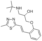 2-Methyl-5-(2-(2-hydroxy-3-tert-butylaminopropoxy)styryl)-1,3,4-thiadi azol [German] Struktur