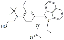 1-ethyl-2-[1,2,3,4-tetrahydro-1-(2-hydroxyethyl)-2,2,4-trimethyl-6-quinolyl]benz[cd]indolium acetate Struktur