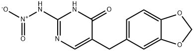 5-(1,3-benzodioxol-5-ylmethyl)-2-(nitroamino)-1H-pyrimidin-4-one Struktur