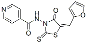 N-[(5E)-5-(2-furylmethylidene)-4-oxo-2-sulfanylidene-thiazolidin-3-yl] pyridine-4-carboxamide Struktur