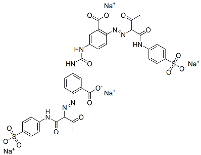 3,3'-(Carbonyldiimino)bis[6-[[2-oxo-1-[[(4-sulfophenyl)amino]carbonyl]propyl]azo]benzoic acid]tetrasodium salt Struktur