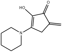 2-Hydroxy-5-methylene-3-(1-piperidinyl)-2-cyclopenten-1-one Struktur