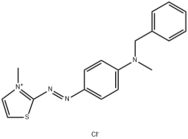 2-[[4-[benzylmethylamino]phenyl]azo]-3-methylthiazolium chloride Struktur