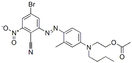 2-[[4-[(5-bromo-2-cyano-3-nitrophenyl)azo]-3-methylphenyl]butylamino]ethyl acetate Struktur