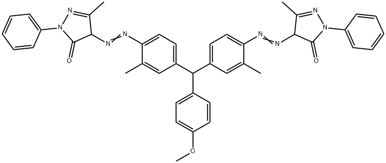 3h-pyrazol-3-one,4,4'-[[(4-methoxyphenyl)methylene]bis[(2-methyl-4,1-phenylene)azo]]bis Struktur