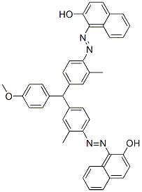 1,1'-[[(4-Methoxyphenyl)methylene]bis[(2-methyl-4,1-phenylene)azo]]bis(2-naphthalenol) Struktur