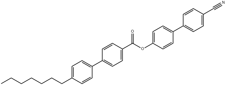 4'-cyano[1,1'-biphenyl]-4-yl 4'-heptyl[1,1'-biphenyl]-4-carboxylate Struktur