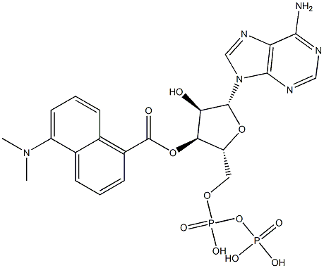 (5-(dimethylamino-1-naphthoyl))adenosine diphosphate Struktur